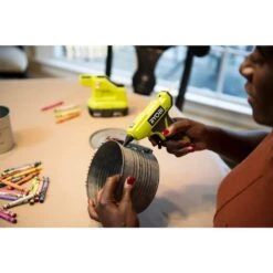 Ryobi ONE+ 18V Cordless Compact Glue Gun Kit With 2.0 Ah Battery, 18V Charger, And 24-Pack 5/16 In. X 6 In. Mini Glue Sticks -RYOBI TOOLS SALE ryobi adhesives tape p306 psk005 a1932401 1f 1000
