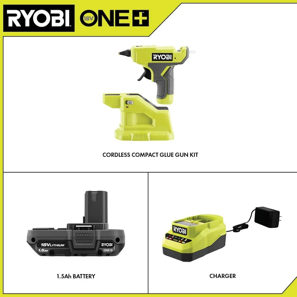 Ryobi ONE+ 18V Cordless Compact Glue Gun Kit With 1.5 Ah Battery And 18V Charger 2 Ryobi ONE+ 18V Cordless Compact Glue Gun Kit With 1.5 Ah Battery And 18V Charger - Image 2