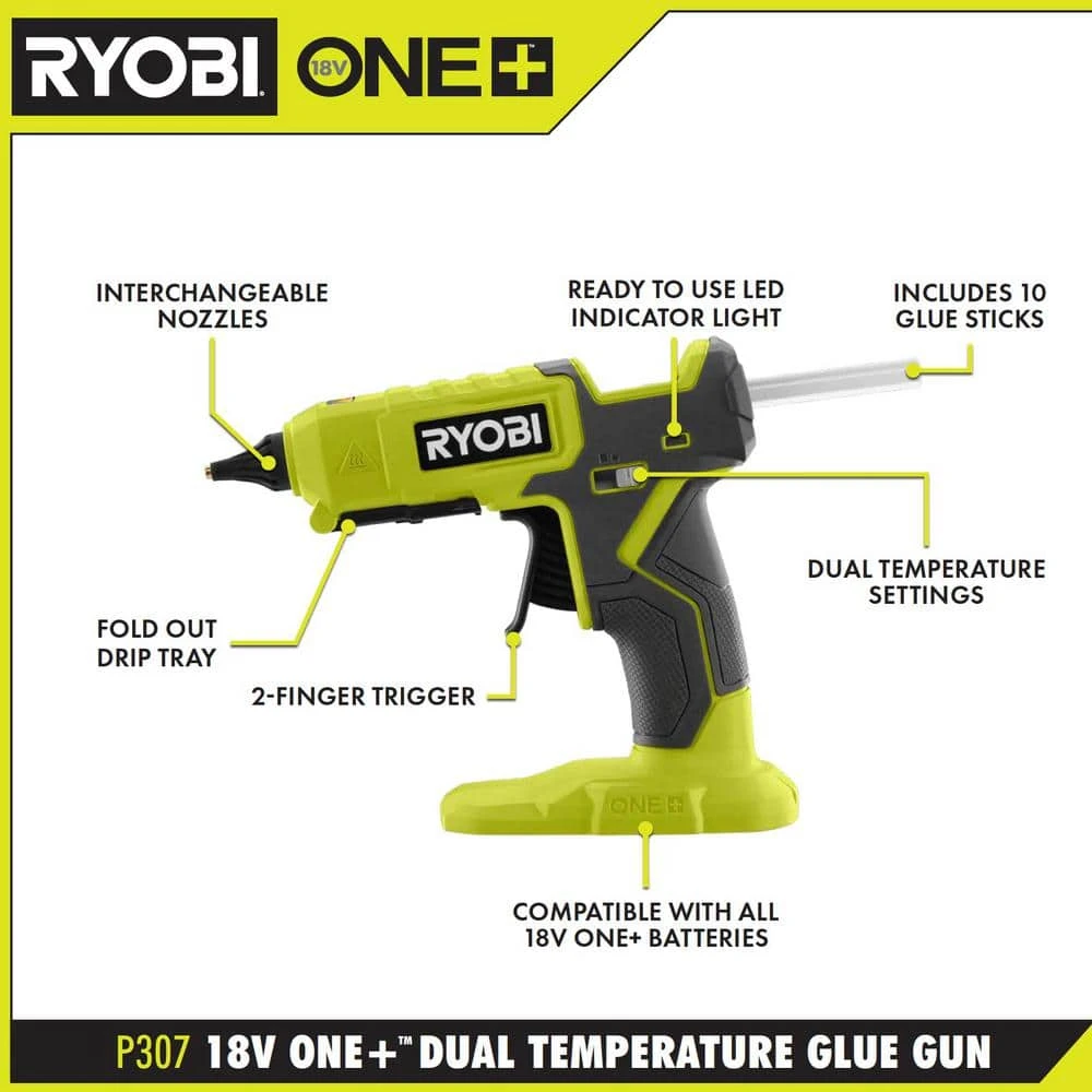 Ryobi ONE+ 18V Cordless Dual Temperature Glue Gun With ONE+ 18V 2.0 Ah Lithium-Ion Battery 3 Ryobi ONE+ 18V Cordless Dual Temperature Glue Gun With ONE+ 18V 2.0 Ah Lithium-Ion Battery - Image 3