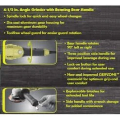 Ryobi 7.5 Amp 4.5 In. Corded Angle Grinder -RYOBI TOOLS SALE ryobi angle grinders ag454 1f 1000