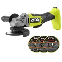 Ryobi ONE+ HP 18V Brushless Cordless 4-1/2 In. Angle Grinder (Tool Only) With 4-1/2 In. Metal Cutting Wheel (3-Piece)