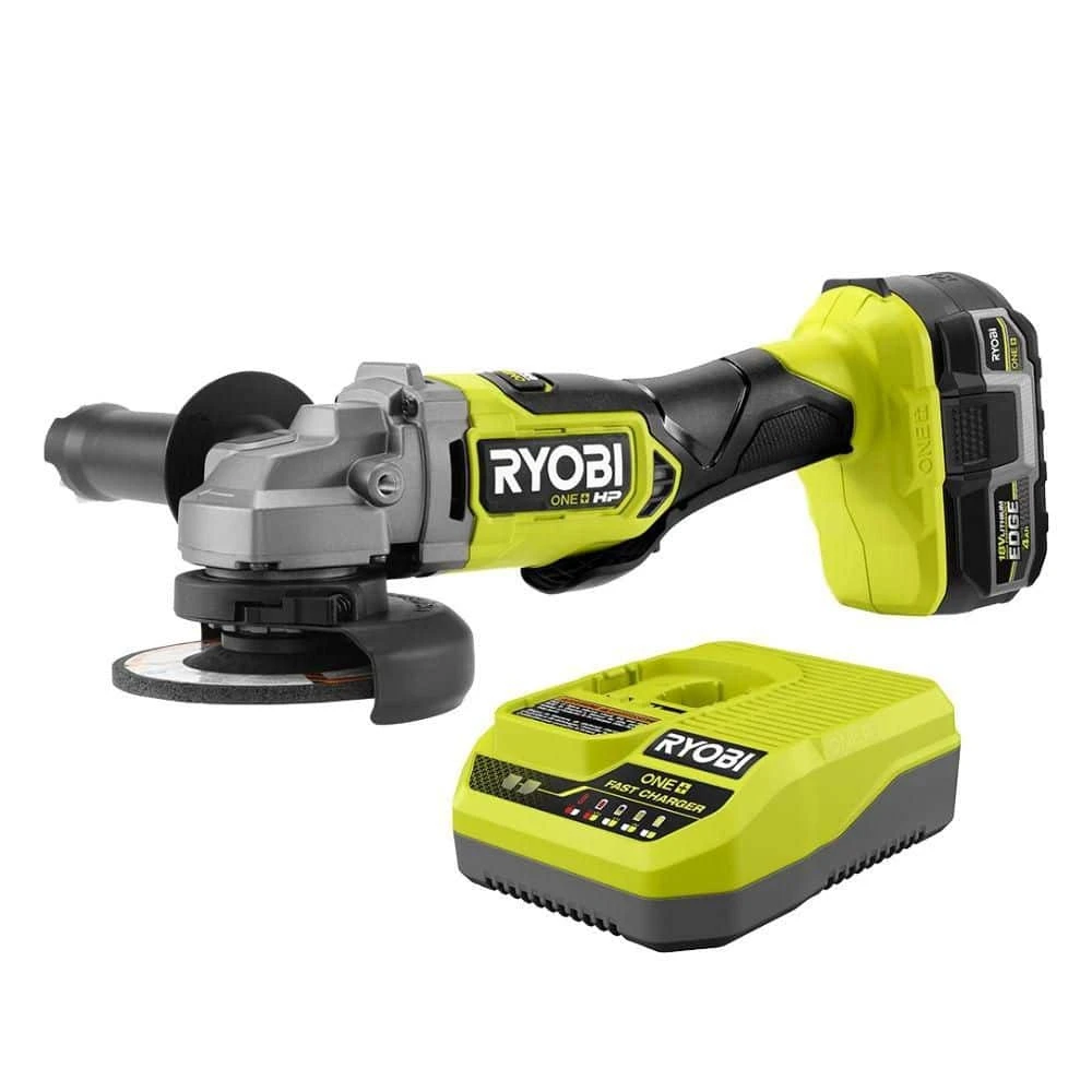 Ryobi ONE+ HP 18V Brushless Cordless 4-1/2 In. Angle Grinder Kit With 4.0 Ah HIGH PERFORMANCE EDGE Battery And Charger 1 Ryobi ONE+ HP 18V Brushless Cordless 4-1/2 In. Angle Grinder Kit With 4.0 Ah HIGH PERFORMANCE EDGE Battery And Charger