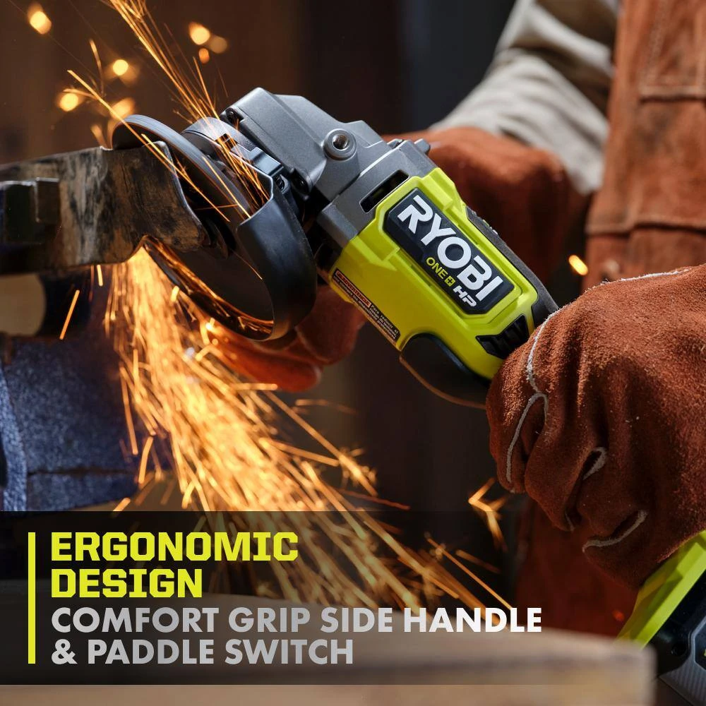 Ryobi ONE+ HP 18V Brushless Cordless 4-1/2 In. Angle Grinder Kit With 4.0 Ah HIGH PERFORMANCE EDGE Battery And Charger 8 Ryobi ONE+ HP 18V Brushless Cordless 4-1/2 In. Angle Grinder Kit With 4.0 Ah HIGH PERFORMANCE EDGE Battery And Charger - Image 8