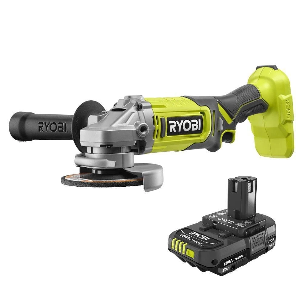 Ryobi ONE+ 18V Cordless 4-1/2 In. Angle Grinder With FREE ONE+ 18V 2.0 Ah Lithium-Ion Battery 1 Ryobi ONE+ 18V Cordless 4-1/2 In. Angle Grinder With FREE ONE+ 18V 2.0 Ah Lithium-Ion Battery