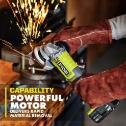 Ryobi ONE+ 18V Cordless 4-1/2 In. Angle Grinder Kit With 4.0 Ah Battery And Charger -RYOBI TOOLS SALE ryobi angle grinders pcl445k1 a0 1000