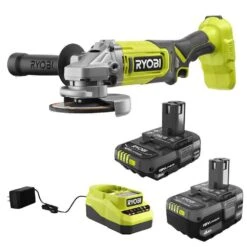 Ryobi ONE+ 18V Lithium-Ion Kit With 2.0 Ah And 4.0 Ah Batteries, Charger, And ONE+ 18V Cordless 4-1/2 In. Angle Grinder -RYOBI TOOLS SALE ryobi angle grinders psk106sb pcl445b d4 1000