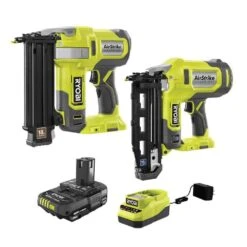 Ryobi ONE+ 18V Cordless 18-Gauge Brad Nailer With 16-Gauge Straight Finish Nailer, 2.0 Ah Battery, And Charger -RYOBI TOOLS SALE ryobi brad nailers p321 p326 psk005 d4 1000