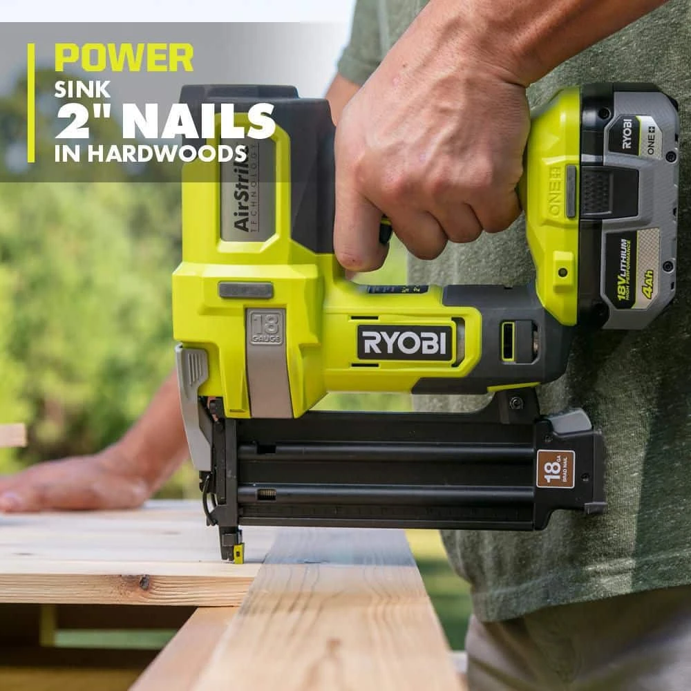 Ryobi ONE+ 18V 18-Gauge Cordless AirStrike Brad Nailer W/ Compact Router (Tools Only) & 15-Piece Shank Carbide Router Bit Set 5 Ryobi ONE+ 18V 18-Gauge Cordless AirStrike Brad Nailer W/ Compact Router (Tools Only) & 15-Piece Shank Carbide Router Bit Set - Image 5