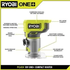 Ryobi ONE+ 18V 18-Gauge Cordless AirStrike Brad Nailer W/ Compact Router (Tools Only) & 15-Piece Shank Carbide Router Bit Set 17 Ryobi ONE+ 18V 18-Gauge Cordless AirStrike Brad Nailer W/ Compact Router (Tools Only) & 15-Piece Shank Carbide Router Bit Set -RYOBI TOOLS SALE ryobi brad nailers p321 pcl424b a25r151 40 1000
