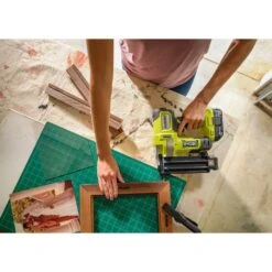 Ryobi ONE+ 18V 18-Gauge Cordless AirStrike Brad Nailer With Cordless 5 In. Random Orbit Sander, 4.0 Ah Battery, Charger -RYOBI TOOLS SALE ryobi brad nailers p321k1 pcl406b c3 1000