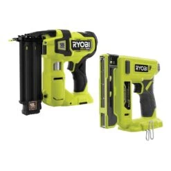 Ryobi ONE+ HP 18V 18-Gauge Brushless Cordless AirStrike Brad Nailer And ONE+ 18V 3/8 In. Crown Stapler (Tools Only)