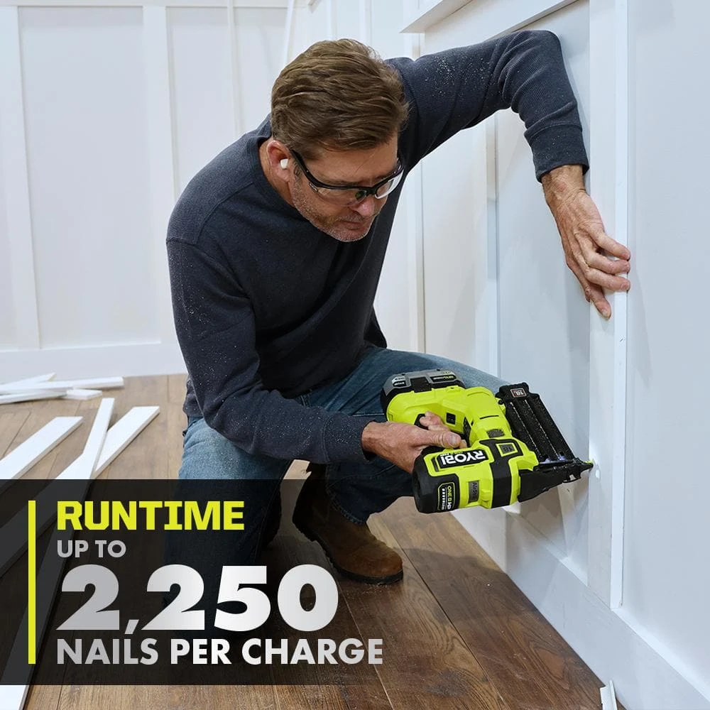 Ryobi ONE+ HP 18V 18-Gauge Brushless Cordless AirStrike Brad Nailer With 4.0 Ah HIGH PERFORMANCE Battery 4 Ryobi ONE+ HP 18V 18-Gauge Brushless Cordless AirStrike Brad Nailer With 4.0 Ah HIGH PERFORMANCE Battery - Image 4