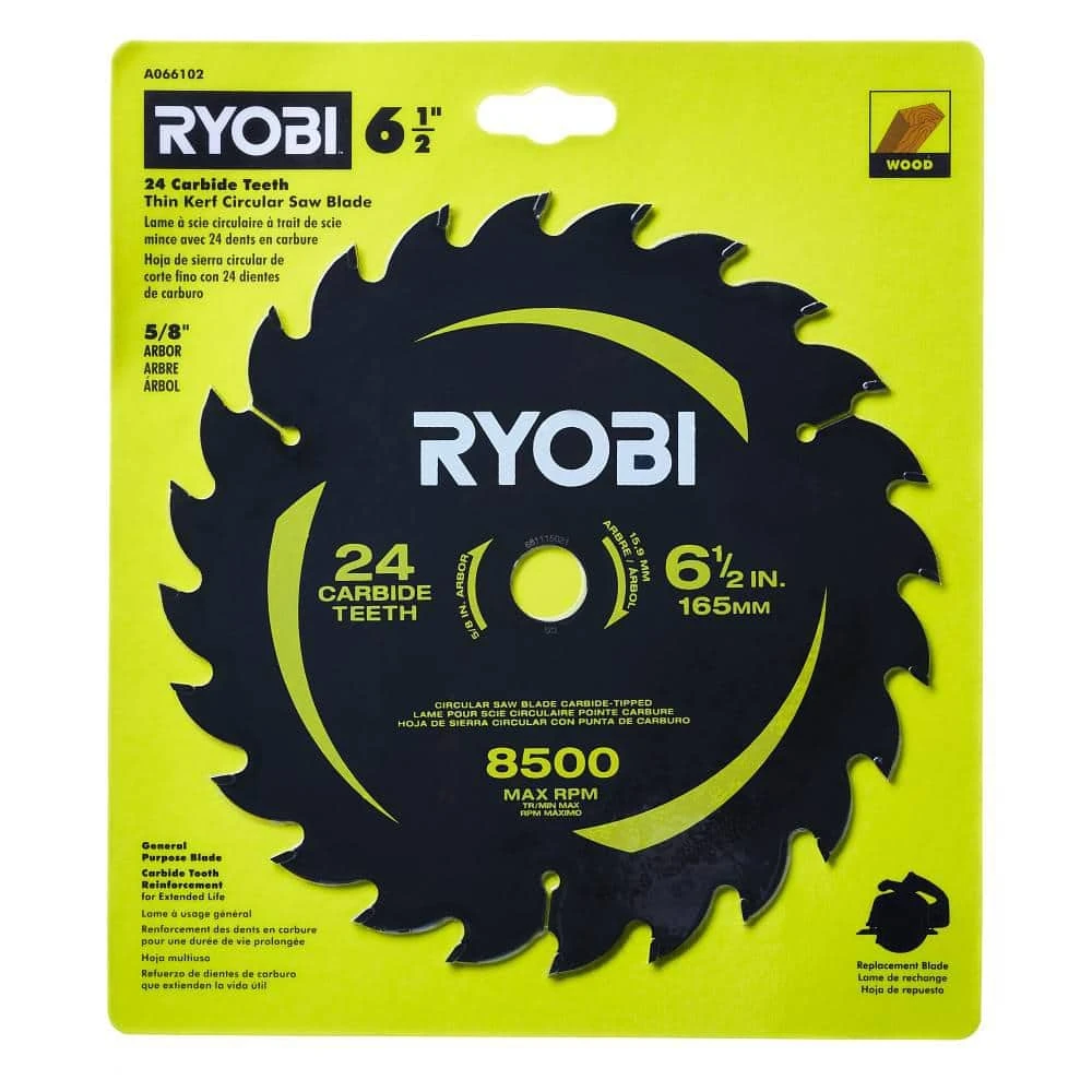 Ryobi 6-1/2 In. Thin Kerf 24-Teeth Circular Saw Carbide Blade (1-Piece) 3 Ryobi 6-1/2 In. Thin Kerf 24-Teeth Circular Saw Carbide Blade (1-Piece) - Image 3