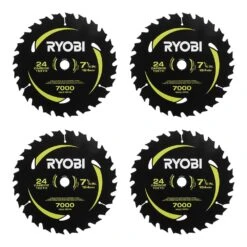 Ryobi 7-1/4 In. X 24 Teeth Carbide Thin Kerf Circular Saw Blade (4-Piece)