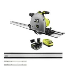 Ryobi ONE+ HP 18V Brushless Cordless 6-1/2 In. Track Saw Kit W/ 4 Ah HIGH PERFORMANCE Battery, Charger, & 55" Track Saw Track