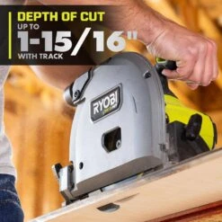 Ryobi ONE+ HP 18V Brushless Cordless 6-1/2 In. Track Saw Kit W/ 4 Ah HIGH PERFORMANCE Battery, Charger, & 55" Track Saw Track -RYOBI TOOLS SALE ryobi circular saws a73ts02 pts01k a0 1000