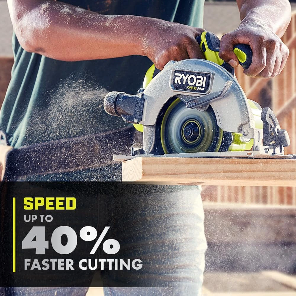 Ryobi ONE+ HP 18V Brushless Cordless 7-1/4 In. Circular Saw (Tool Only) With Carbide Thin Kerf Circular Saw Blade (1-Piece) 3 Ryobi ONE+ HP 18V Brushless Cordless 7-1/4 In. Circular Saw (Tool Only) With Carbide Thin Kerf Circular Saw Blade (1-Piece) - Image 3