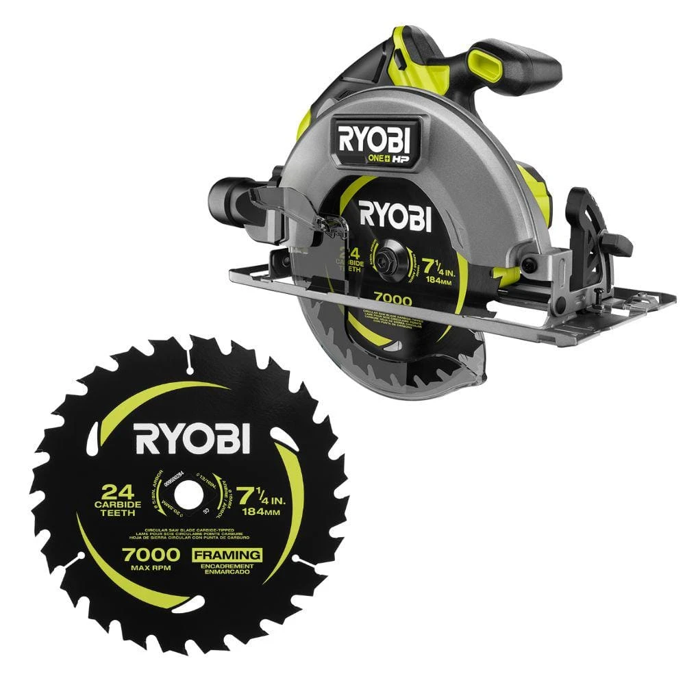 Ryobi ONE+ HP 18V Brushless Cordless 7-1/4 In. Circular Saw (Tool Only) With Carbide Thin Kerf Circular Saw Blade (1-Piece) 1 Ryobi ONE+ HP 18V Brushless Cordless 7-1/4 In. Circular Saw (Tool Only) With Carbide Thin Kerf Circular Saw Blade (1-Piece)