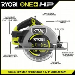 Ryobi ONE+ HP 18V Brushless Cordless 7-1/4 In. Circular Saw With 4.0 Ah HIGH PERFORMANCE EDGE Battery -RYOBI TOOLS SALE ryobi circular saws pblcs302b pbp1104 40 1000