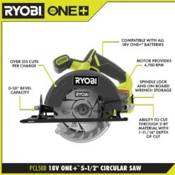 Ryobi ONE+ 18V Cordless 5 1/2 In. Circular Saw (Tool Only) -RYOBI TOOLS SALE ryobi circular saws pcl500b 40 1000