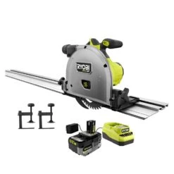 Ryobi ONE+ HP 18V Brushless Cordless 6-1/2 In. Track Saw Kit W/ 4 Ah HP Battery, Charger, & Track Saw Material Clamp (2-Pk)