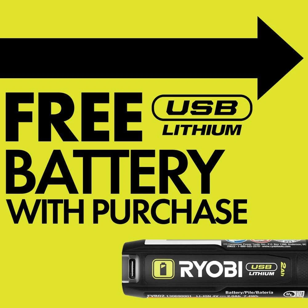 Ryobi USB Lithium 1/4 In. Ratchet Kit With 2.0 Ah Battery And USB Charging Cable 2 Ryobi USB Lithium 1/4 In. Ratchet Kit With 2.0 Ah Battery And USB Charging Cable - Image 2