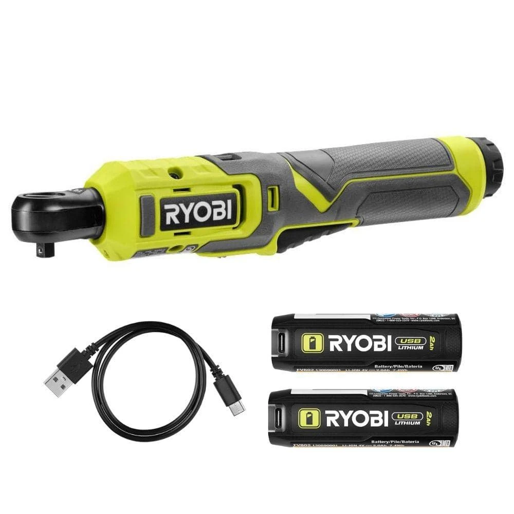 Ryobi USB Lithium 1/4 In. Ratchet Kit With 2.0 Ah Battery And FREE USB Charging Cable With USB Lithium 2.0 Ah Battery 1 Ryobi USB Lithium 1/4 In. Ratchet Kit With 2.0 Ah Battery And FREE USB Charging Cable With USB Lithium 2.0 Ah Battery