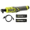 Ryobi USB Lithium 3/8 In. Ratchet Kit With 2.0 Ah Battery And USB Charging Cable With FREE USB Lithium 2.0 Ah Lithium Battery