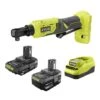 Ryobi ONE+ 18V Cordless 3/8 In. Ratchet Kit With (1) 18V 2.0 Ah Battery, (1) 18V 4.0 Ah Battery, And Charger