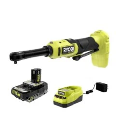 Ryobi ONE+ 18V Brushless Cordless 1/4 In. Extended Reach Ratchet With (1) 2.0 Ah Battery And Charger