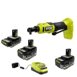 Ryobi ONE+ 18V HIGH PERFORMANCE Kit W/ (2) 4.0 Ah Batteries, 2.0 Ah Battery, Charger, & ONE+ HP Brushless 3/8 In. Ratchet