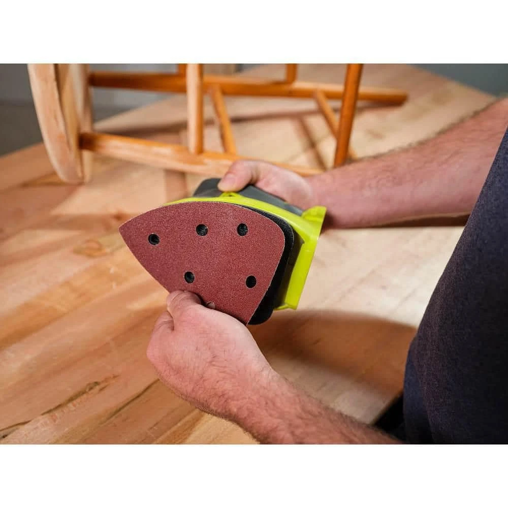 Ryobi ONE+ 18V Cordless Corner Cat Finish Sander (Tool Only) With 9-Piece 5-1/2 In. Corner Cat Sand Paper Assortment 6 Ryobi ONE+ 18V Cordless Corner Cat Finish Sander (Tool Only) With 9-Piece 5-1/2 In. Corner Cat Sand Paper Assortment - Image 6