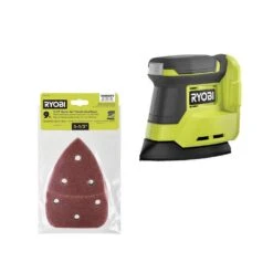 Ryobi ONE+ 18V Cordless Corner Cat Finish Sander (Tool Only) With 9-Piece 5-1/2 In. Corner Cat Sand Paper Assortment 20 Ryobi ONE+ 18V Cordless Corner Cat Finish Sander (Tool Only) With 9-Piece 5-1/2 In. Corner Cat Sand Paper Assortment -RYOBI TOOLS SALE ryobi detail sanders pcl416b a21c901 d4 1000