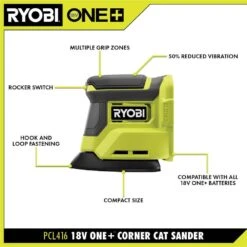 Ryobi ONE+ 18V Cordless Corner Cat Finish Sander Kit With 4.0 Ah Battery And Charger 17 Ryobi ONE+ 18V Cordless Corner Cat Finish Sander Kit With 4.0 Ah Battery And Charger -RYOBI TOOLS SALE ryobi detail sanders pcl416k1 40 1000