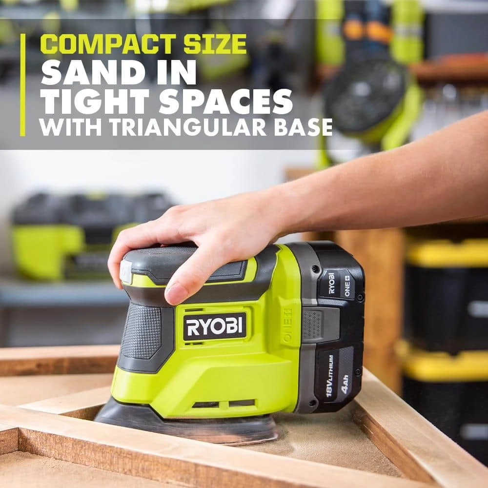 Ryobi ONE+ 18V Cordless Corner Cat Finish Sander Kit With 4.0 Ah Battery And Charger 4 Ryobi ONE+ 18V Cordless Corner Cat Finish Sander Kit With 4.0 Ah Battery And Charger - Image 4
