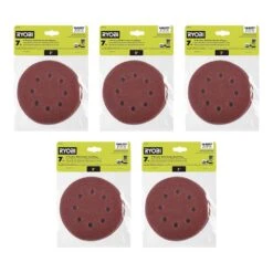Ryobi 35-Piece 5 In. Random Orbit Sand Paper Assortment Set - 80, 120, And 220 Grit