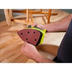 Ryobi 45-Piece 5-1/2 In. Corner Cat Sand Paper Assortment Set - 60, 120, And 220 Grit -RYOBI TOOLS SALE ryobi detail sanding sheets a21c901 5 1d 1000