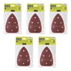 Ryobi 45-Piece 5-1/2 In. Corner Cat Sand Paper Assortment Set - 60, 120, And 220 Grit
