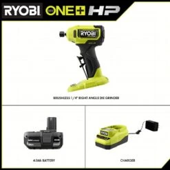 Ryobi ONE+ HP 18V Brushless Cordless Compact 1/4 In. Right Angle Grinder Kit W/(2)4.0Ah Batteries, (1)2.0Ah Battery, Charger -RYOBI TOOLS SALE ryobi die grinders psbdg01k3sb 40 1000