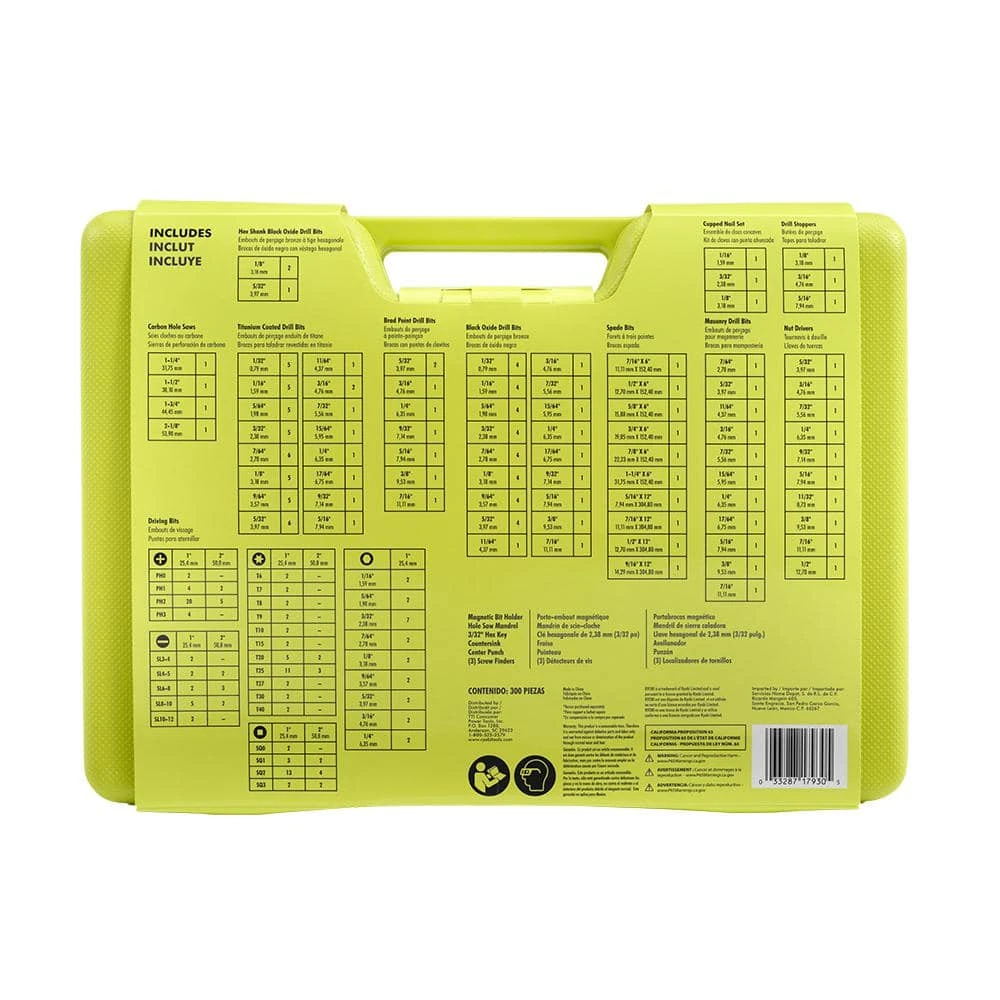 Ryobi 300 Piece Drill And Drive Kit 3 Ryobi 300 Piece Drill And Drive Kit - Image 3