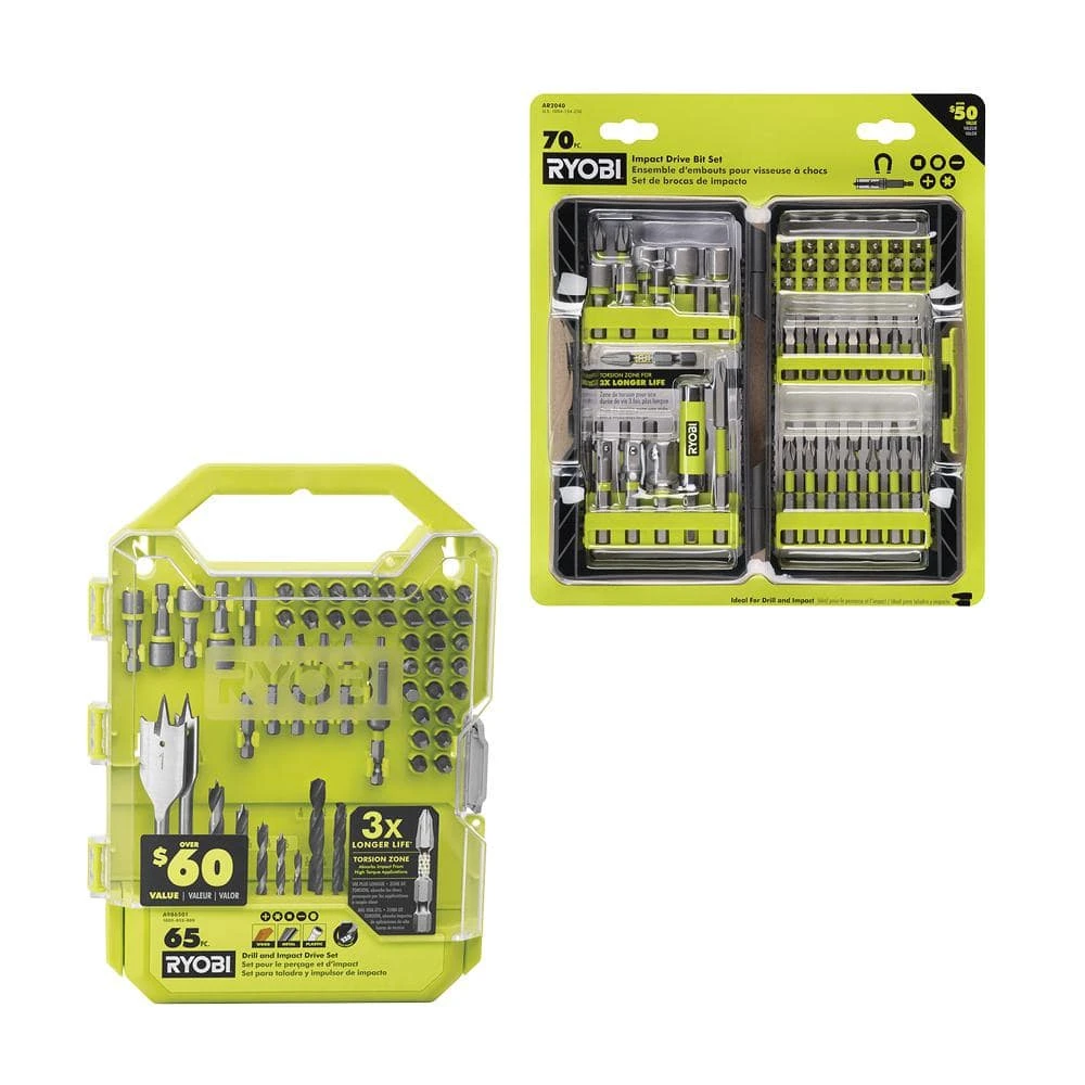 Ryobi 70-Piece Impact Rated Driving Kit With 65-Piece Drill And Impact Drive Kit 1 Ryobi 70-Piece Impact Rated Driving Kit With 65-Piece Drill And Impact Drive Kit