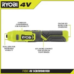 Ryobi 4V Cordless 1/4 In. Screwdriver With Impact Rated Driving Set (40-Piece) -RYOBI TOOLS SALE ryobi electric screwdrivers fvd01k a964001 40 1000