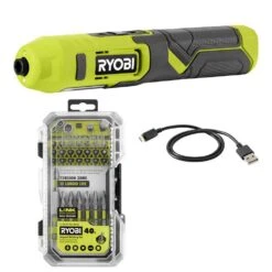 Ryobi 4V Cordless 1/4 In. Screwdriver With Impact Rated Driving Set (40-Piece)