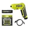 Ryobi USB Lithium Screwdriver Kit With 2.0 Ah USB Lithium Battery, Charging Cable, & 2 In. Diamond Grit Driving Set (12-Piece)