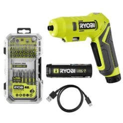 Ryobi USB Lithium Screwdriver Kit With 2.0 Ah USB Lithium Battery, Charging Cable, And Impact Rated Driving Set (40-Piece)