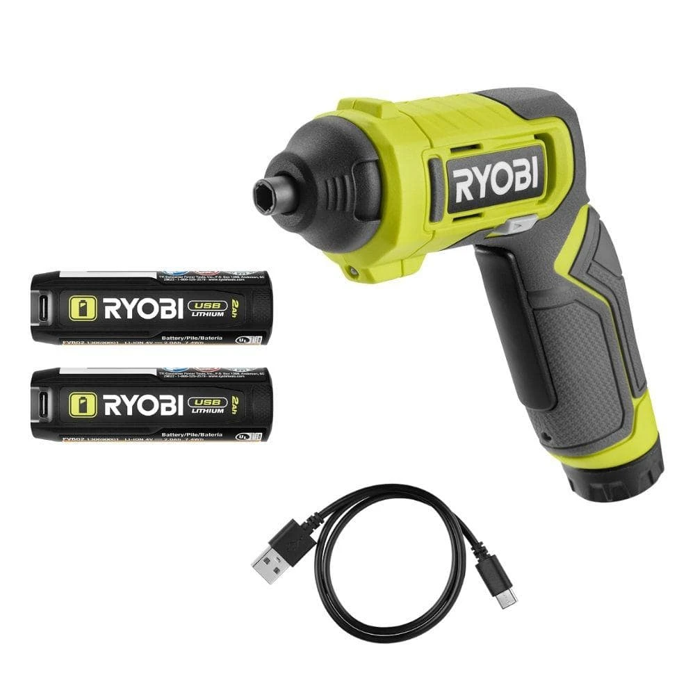 Ryobi USB Lithium Multi-Head Screwdriver Kit With 2 Ah Battery, Charging Cable, & FREE USB Lithium 2.0 Ah Rechargeable Battery 1 Ryobi USB Lithium Multi-Head Screwdriver Kit With 2 Ah Battery, Charging Cable, & FREE USB Lithium 2.0 Ah Rechargeable Battery
