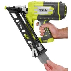 Ryobi ONE+ 18V Cordless AirStrike 15-Gauge Angled Finish Nailer And 2.0 Ah Compact Battery And Charger Starter Kit -RYOBI TOOLS SALE ryobi finishing nailers p330 psk005 66 1000
