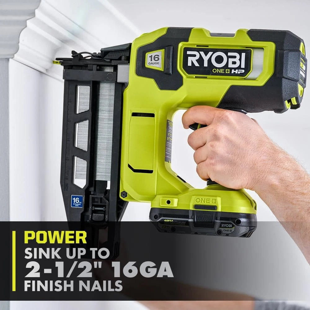 Ryobi ONE+ HP 18V Brushless Cordless 16-Gauge Straight Finish Nailer (Tool Only) 5 Ryobi ONE+ HP 18V Brushless Cordless 16-Gauge Straight Finish Nailer (Tool Only) - Image 5