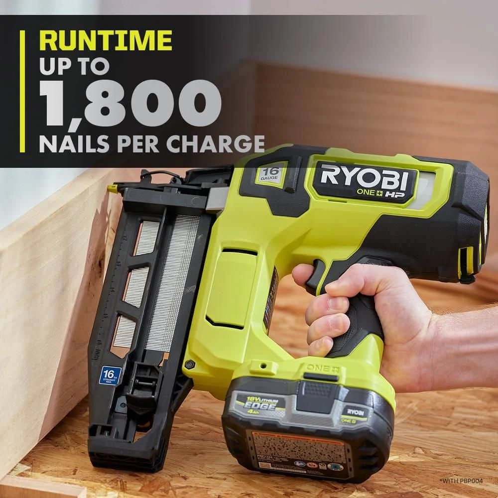 Ryobi ONE+ HP 18V Brushless Cordless 16-Gauge Straight Finish Nailer (Tool Only) 6 Ryobi ONE+ HP 18V Brushless Cordless 16-Gauge Straight Finish Nailer (Tool Only) - Image 6