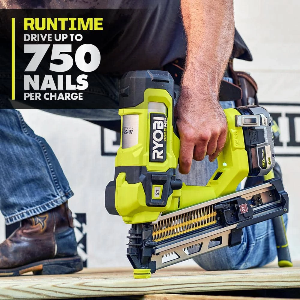 Ryobi ONE+ HP 18V Brushless Cordless AirStrike 21° Framing Nailer Kit W/ 4Ah Battery, Charger & 21° Extended Capacity Magazine 7 Ryobi ONE+ HP 18V Brushless Cordless AirStrike 21° Framing Nailer Kit W/ 4Ah Battery, Charger & 21° Extended Capacity Magazine - Image 7